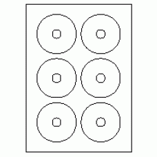 505 - Label Size Mini CD Label - 6 labels per sheet